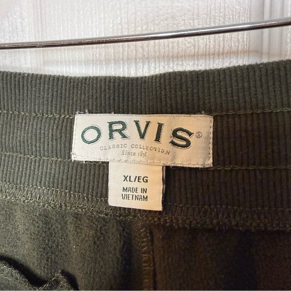 Orvis Green Jogger Sweatpants Elastic Waistband Dark Olive Green Size Men XL GUC - Picture 6 of 8